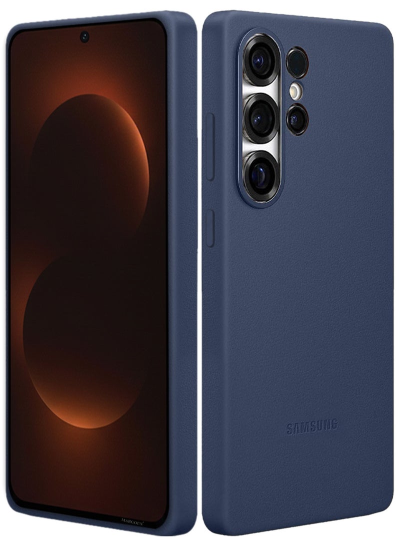 CATANES Leather Case for Samsung Galaxy S26 Ultra, Leather Back Cover, Shockproof Protective Shell, Elegant Matte Finish- Dark Blue - Image 1